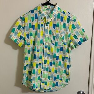 NWT Crewcuts Boys Popsicle Button Down Shirt Short Sleeve size 14